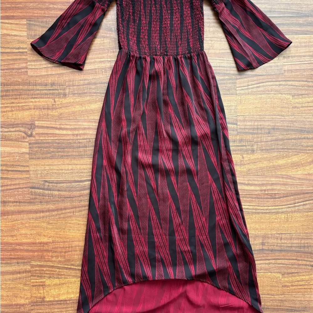 Manaola Black and Red High Low Dress